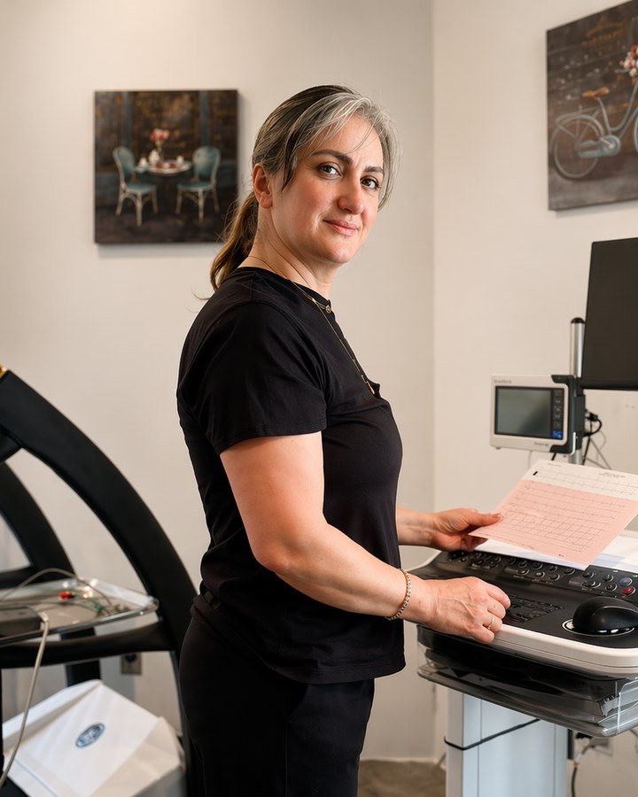 Mojgan Rasouli at the stress test station